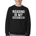 Reading Is My Favorite Sport Book Lover Reader Youth Crewneck Sweatshirt
