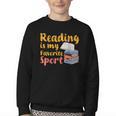 Reading Is My Favorite Sport Book Lovers Youth Crewneck Sweatshirt