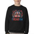 Reading Freadom Freedom Book Lover 4th Of July Men Women Youth Crewneck Sweatshirt