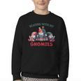 Reading With My Gnomies Reading Book Christmas Youth Crewneck Sweatshirt