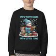 Reading Snow So Many Books Christmas Snow Little Time Youth Crewneck Sweatshirt