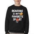 Reading Is My Tee Favorite Sport Basketball World Book Day Youth Crewneck Sweatshirt