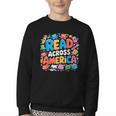 Reads Across Tee America Books Reader Reading Teacher Youth Crewneck Sweatshirt Reads Across Tee America Books Reader Reading Teacher Youth Crewneck Sweatshirt