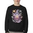 ReadsALOTL Cute Axolotl Book Lover Youth Crewneck Sweatshirt