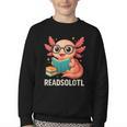 Readsolotl Kawaii Axolotl Reading Book Lover Youth Crewneck Sweatshirt Readsolotl Kawaii Axolotl Reading Book Lover Youth Crewneck Sweatshirt