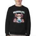 Readsolotl Pink Kawaii Axolotl Read Book Lover Reading Youth Crewneck Sweatshirt