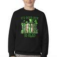 Retro Book Lucky Reading Teacher St Patrick's Day -Adults Small Cotton Blend Polyester Blend Short Sleeve Youth Crewneck Sweatshirt