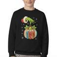 Retro Christmas Ornament Book Christmas Teacher Librarian Youth Crewneck Sweatshirt