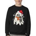 Retro Ghost Reading Book With Cat Bookish Club Christmas Men Women Kids Youth Crewneck Sweatshirt