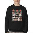 Retro Ghost Reading Book Teacher Librarian Bookish Christmas Youth Crewneck Sweatshirt Retro Ghost Reading Book Teacher Librarian Bookish Christmas Youth Crewneck Sweatshirt