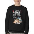 Retro Just A Girl Who Love Dogs Books And Coffee Bookworm Youth Crewneck Sweatshirt Retro Just A Girl Who Love Dogs Books And Coffee Bookworm Youth Crewneck Sweatshirt