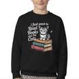 Retro I Just Want To Read Books And Pet Cats Cat For Men Women Kids Youth Crewneck Sweatshirt Retro I Just Want To Read Books And Pet Cats Cat For Men Women Kids Youth Crewneck Sweatshirt