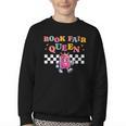 Retro Library Book Fair Queen School Reading Girls Women's Youth Crewneck Sweatshirt