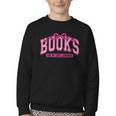 Retro Pink Coquette Bow Valentine Book Lover Varsity Youth Crewneck Sweatshirt Retro Pink Coquette Bow Valentine Book Lover Varsity Youth Crewneck Sweatshirt
