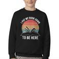 Retro I Put My Book Down To Be Here For Book Lover Youth Crewneck Sweatshirt