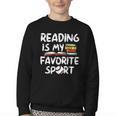Retro Reading Is My Favorite Sport Baseball World Book Day Youth Crewneck Sweatshirt Retro Reading Is My Favorite Sport Baseball World Book Day Youth Crewneck Sweatshirt