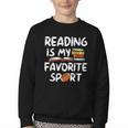 Retro Reading Is My Favorite Sport Football World Book Day Youth Crewneck Sweatshirt Retro Reading Is My Favorite Sport Football World Book Day Youth Crewneck Sweatshirt