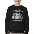 Retro I Stay Home I Read Books I Pet My Cat I Regret Nothing Youth Crewneck Sweatshirt