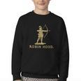 Robin Hood The Archer Book Cover Illustration In Gold Youth Crewneck Sweatshirt