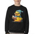 Rubber Duck Reading Book Rubber Duckie Reader Coffee Lover Youth Crewneck Sweatshirt Rubber Duck Reading Book Rubber Duckie Reader Coffee Lover Youth Crewneck Sweatshirt