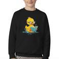Rubber Duck Reading Book Reader Books Rubber Duckie Youth Crewneck Sweatshirt