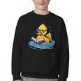 Rubber Duck Reading Book Swim Rubber Duckling Rubber Duckie Youth Crewneck Sweatshirt
