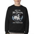 Run Like Mr Collins Just Proposed Books And Running Youth Crewneck Sweatshirt
