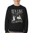 Run Like Mr Collins Just Proposed Vintage Book Quote Youth Crewneck Sweatshirt Run Like Mr Collins Just Proposed Vintage Book Quote Youth Crewneck Sweatshirt