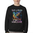 Save A Dragon Ride A Wingleader Books Dragon Lover Cute Youth Crewneck Sweatshirt
