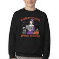 Season Of The Witch Spooky Readers Spell Book Hallowen Youth Crewneck Sweatshirt