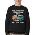 Sewing Reading Books Drinking Tea Sew Sewist Youth Crewneck Sweatshirt