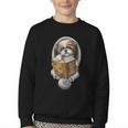 Shih Tzu Book How To Train Your Human Funny Dog Motif Youth Crewneck Sweatshirt