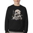Skull Books Flowers Goth Reader Grunge Dark Alt Aesthetic Youth Crewneck Sweatshirt Skull Books Flowers Goth Reader Grunge Dark Alt Aesthetic Youth Crewneck Sweatshirt