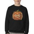 Smart Book Pumpkin Retro Fall Teacher Reading Halloween Youth Crewneck Sweatshirt Smart Book Pumpkin Retro Fall Teacher Reading Halloween Youth Crewneck Sweatshirt