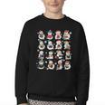 Snowman Reading Book Christmas Cozy Book Lover Bookish Youth Crewneck Sweatshirt