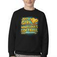 Softball Just A Girl Comic Book Style Graphic For Teens Youth Crewneck Sweatshirt