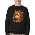 Squirrel Reading Book Lover Youth Crewneck Sweatshirt Squirrel Reading Book Lover Youth Crewneck Sweatshirt