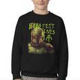 Star Wars The Book Of Boba Fett Neon Boba Fett Lives Poster Youth Crewneck Sweatshirt