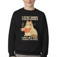 I Stay Home I Read Books I Pet My Cat I Regret Nothing Women Youth Crewneck Sweatshirt