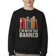 Support Banned Books Freedom I'm With The Banned Youth Crewneck Sweatshirt