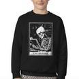 Tarot Card Shirt The Reader Tarot Skeleton Reading Book Youth Crewneck Sweatshirt Tarot Card Shirt The Reader Tarot Skeleton Reading Book Youth Crewneck Sweatshirt