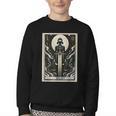 Tarot Cards Guide Book Esoteric Mysticism Clothing Tarot Card Justice Youth Crewneck Sweatshirt