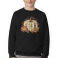 Teacher Book Pumpkin Fall Reading Thanksgiving Autumn Youth Crewneck Sweatshirt Teacher Book Pumpkin Fall Reading Thanksgiving Autumn Youth Crewneck Sweatshirt