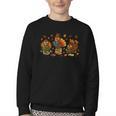 Teacher Fall Thanksgiving Turkey Reading Books Lovers Youth Crewneck Sweatshirt Teacher Fall Thanksgiving Turkey Reading Books Lovers Youth Crewneck Sweatshirt