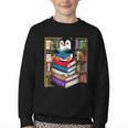 Teacher Librarian Kawaii Penguin Book Lover Penguin Youth Crewneck Sweatshirt