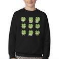 Teacher Reading Shamrock St Patrick’s Day Book Lover Kids Youth Crewneck Sweatshirt