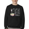 That's What I Do I Pet Cat I Read Books Tuxedo Cat Bookworm Youth Crewneck Sweatshirt