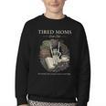Tired Moms Book Club Dark Floral Coffee Skeleton Youth Crewneck Sweatshirt