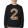Toddler 2nd Birthday Books Themed 2 Year Old Boys Kids Girls Youth Crewneck Sweatshirt