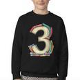 Toddler 3rd Birthday Books Themed 3 Year Old Boys Kids Girls Youth Crewneck Sweatshirt